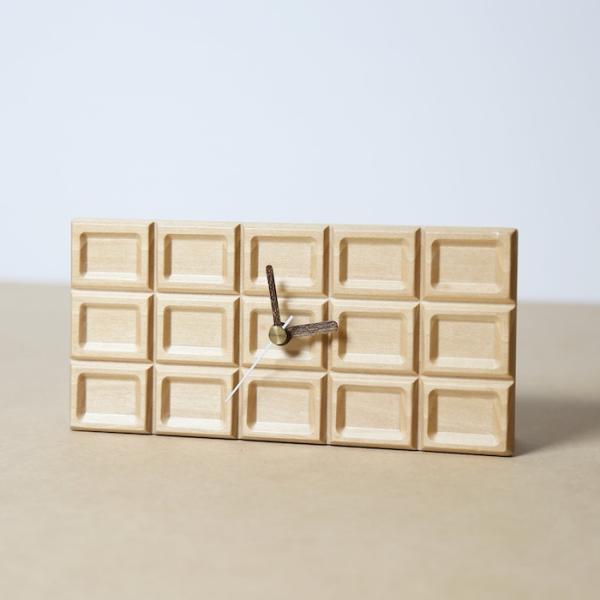 木製時計 もしもクロック チョコレート メイプル 白 チョコレートを忍ばせるおしゃれなインテリア プレゼント ギフト_5