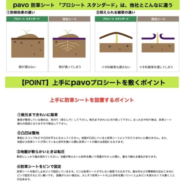 人工芝pavo専用 防草シート プロシート スタンダード 幅2m×長さ50m 厚み約0.3mm ポリエステル 高密度不織布_3