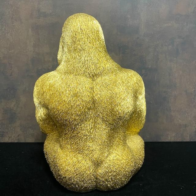 金ゴリラの置物 高さ37cm 皿付き小物置き トレー台付き 巨大ゴールデンゴリラ グッズ 玄関 インテリア woobia ウービア 金色 縁起物 大きい かわいい おしゃれ 面白い ガーデン オブジェ 可愛い プレゼント 北欧 雑貨 動物 ギフト リアル 玄関先 オーナメント ゴールド