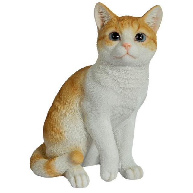 猫 置物 リアルでかわいい おしゃれ 大きい 巻き座り茶トラ白猫 大 ネコ 高さ30.5cm woobia ウービア ガーデン インテリア オブジェ 可愛い プレゼント 北欧 玄関 雑貨 動物 モダン 面白い 庭 ギフト 屋外 家 玄関先 ガーデンオーナメント_6