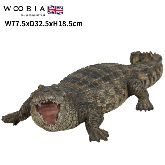 置物 威嚇するワニ 横幅77.5cm woobia ウービア 大きい かわいい おしゃれ ガーデン インテリア オブジェ 巨大 可愛い プレゼント 北欧 玄関 雑貨 動物 モダン 面白い 庭 ギフト 屋外 家 リアル 玄関先 ガーデンオーナメント