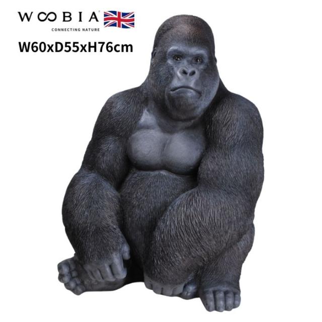 置物 お座り特大黒ゴリラ 高さ76cm woobia ウービア 大きい かわいい おしゃれ ガーデン インテリア オブジェ 巨大 可愛い プレゼント 北欧 玄関 雑貨 動物 モダン 面白い 庭 ギフト 屋外 家 リアル 玄関先 ガーデンオーナメント 面白いの通販は