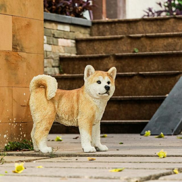 犬 置物 大きい 右向き秋田犬 大 高さ34.8cm woobia ウービア かわいい