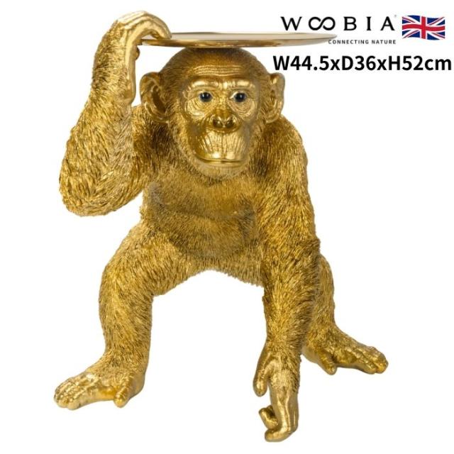 置物 ゴールドチンパンジーのトレー 高さ52cm 小物置き 縁起物 金色 woobia ウービア 大きい かわいい おしゃれ ガーデン インテリア オブジェ 巨大 可愛い プレゼント 北欧 玄関 雑貨 動物 モダン 面白い 庭 ギフト 屋外 家 リアル 玄関先 ガーデンオーナメント
