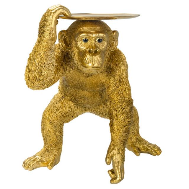 置物 ゴールドチンパンジーのトレー 高さ52cm 小物置き 縁起物 金色 woobia ウービア 大きい かわいい おしゃれ ガーデン インテリア オブジェ 巨大 可愛い プレゼント 北欧 玄関 雑貨 動物 モダン 面白い 庭 ギフト 屋外 家 リアル 玄関先 ガーデンオーナメント_2