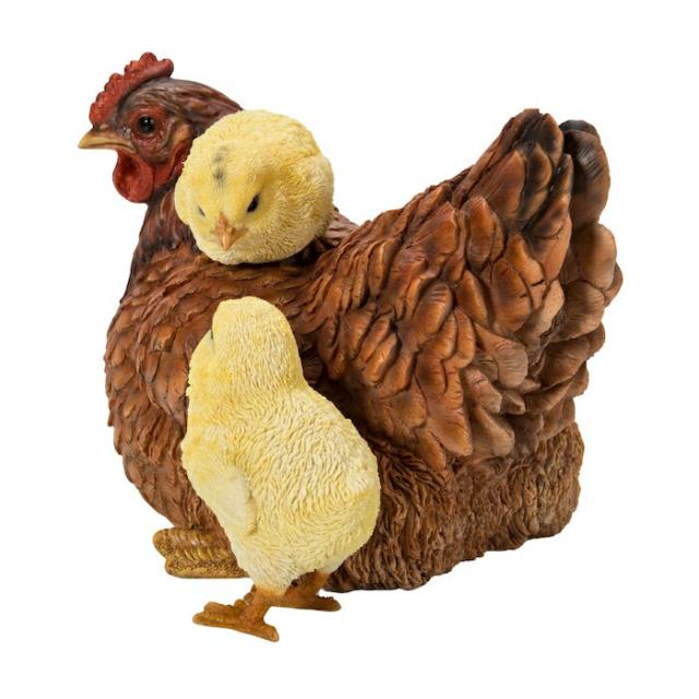 置物 鳥 かわいい オブジェ 北欧 動物 鶏の親子 横幅23cm woobia ウービア ニワトリ おしゃれ ガーデン インテリア 可愛い プレゼント 玄関 雑貨 モダン 庭 ギフト 屋外 家 リアル 玄関先 卓上 ガーデンオーナメント 面白い 大きいの通販は