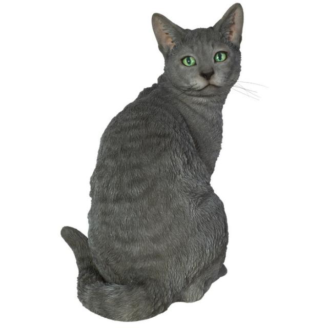 猫 置物 リアルでかわいい おしゃれ 大きい 振り向くロシアンブルー ネコ 高さ30cm woobia ウービア ガーデン インテリア オブジェ 巨大 可愛い プレゼント 北欧 玄関 雑貨 動物 モダン 面白い 庭 ギフト 屋外 家 玄関先 ガーデンオーナメント_3