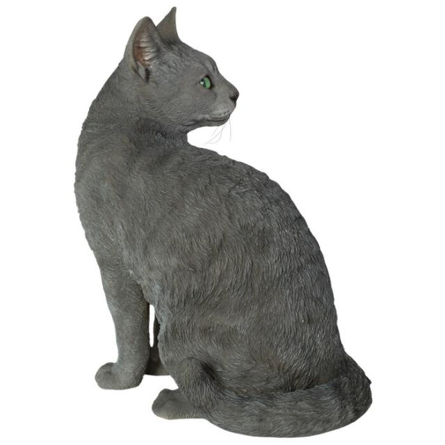 猫 置物 リアルでかわいい おしゃれ 大きい 振り向くロシアンブルー ネコ 高さ30cm woobia ウービア ガーデン インテリア オブジェ 巨大 可愛い プレゼント 北欧 玄関 雑貨 動物 モダン 面白い 庭 ギフト 屋外 家 玄関先 ガーデンオーナメント_7