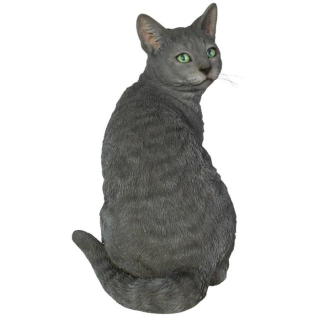 猫 置物 リアルでかわいい おしゃれ 大きい 振り向くロシアンブルー ネコ 高さ30cm woobia ウービア ガーデン インテリア オブジェ 巨大 可愛い プレゼント 北欧 玄関 雑貨 動物 モダン 面白い 庭 ギフト 屋外 家 玄関先 ガーデンオーナメント_8