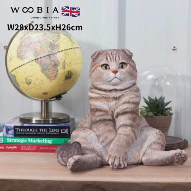 置物 スコ座り スコティッシュフォールドたれ耳 猫 ネコ 高さ26cm woobia ウービア 大きい かわいい おしゃれ ガーデン インテリア オブジェ 巨大 可愛い プレゼント 北欧 玄関 雑貨 動物 モダン 面白い 庭 ギフト 屋外 家 リアル 玄関先 ガーデンオーナメント 面白いの通販は