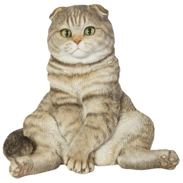 猫 置物 リアルでかわいい おしゃれ 大きい スコ座り スコティッシュフォールドたれ耳 ネコ 高さ26cm woobia ウービア ガーデン インテリア オブジェ 巨大 可愛い プレゼント 北欧 玄関 雑貨 動物 モダン 面白い 庭 ギフト 屋外 家 玄関先 ガーデンオーナメント_3