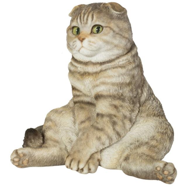 猫 置物 リアルでかわいい おしゃれ 大きい スコ座り スコティッシュフォールドたれ耳 ネコ 高さ26cm woobia ウービア ガーデン インテリア オブジェ 巨大 可愛い プレゼント 北欧 玄関 雑貨 動物 モダン 面白い 庭 ギフト 屋外 家 玄関先 ガーデンオーナメント_4