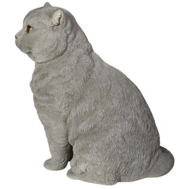 猫 置物 リアルでかわいい おしゃれ 大きい お座りブリティッシュ ショートヘアー 猫 ネコ 高さ31cm woobia ウービア ガーデン インテリア オブジェ 巨大 可愛い プレゼント 北欧 玄関 雑貨 動物 モダン 面白い 庭 ギフト 屋外 家 玄関先 ガーデンオーナメント_4