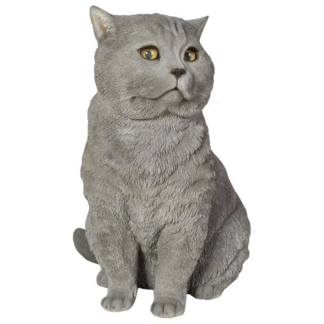 猫 置物 リアルでかわいい おしゃれ 大きい お座りブリティッシュ ショートヘアー 猫 ネコ 高さ31cm woobia ウービア ガーデン インテリア オブジェ 巨大 可愛い プレゼント 北欧 玄関 雑貨 動物 モダン 面白い 庭 ギフト 屋外 家 玄関先 ガーデンオーナメント_7