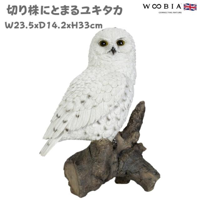 置物 鳥 かわいい オブジェ 北欧 動物 切り株にとまるユキタカ 高さ33cm 大型 woobia ウービア 大きい おしゃれ ガーデン インテリア  巨大 可愛い プレゼント 玄関 雑貨 モダン 面白い 庭 ギフト 屋外 家 リアル 玄関先 ガーデンオーナメント