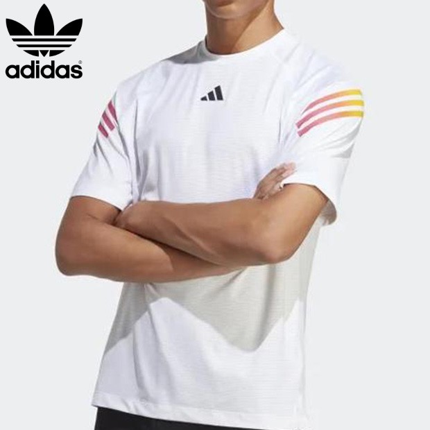 アディダス adidas Tシャツ メンズ ジム & トレーニング トレイン アイコン 3本ライン ストライプ トレーニング Tシャツ 新作｜au  PAY マーケット