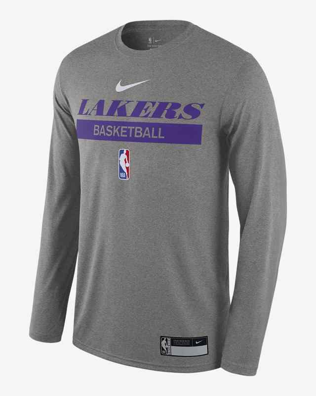 NIKE ナイキ ロングTシャツ ロンT 長袖 メンズ ロサンゼルス レイカーズ ドライフィット NBA プラクティス 長袖 Tシャツ  DR6523-063 新作