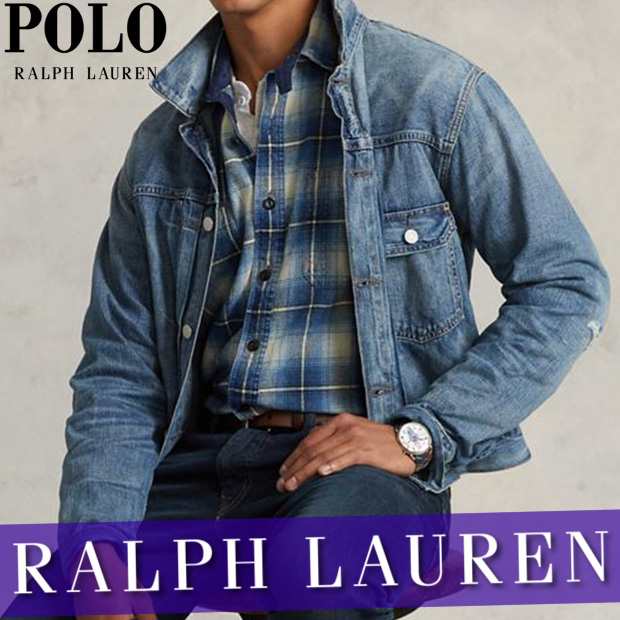 RALPH LAUREN デニムパッチワークカラー トラッカージャケット rrl-