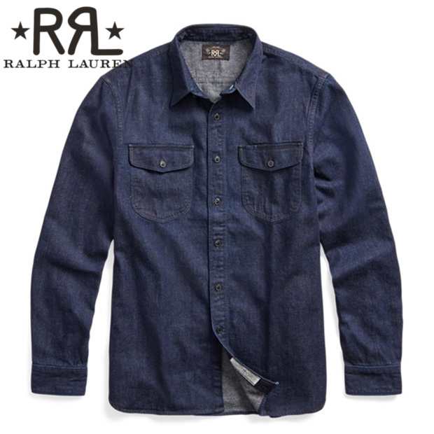 RRL バンドカラーパッチワークシャツ インディゴ アメカジ