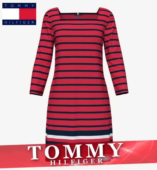 トミーヒルフィガー ワンピース ドレス レディース ウィメンズ エッセンシャル ボーダー柄 スクエアネック Xs Xl 新作 Tommyの通販はau Pay マーケット Bumps