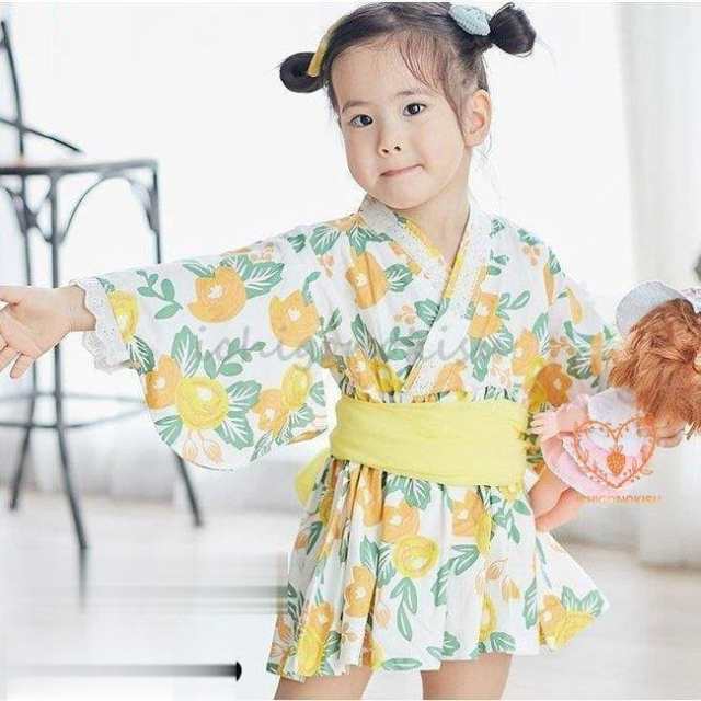 浴衣 子供 2点セット 韓国子供服 カジュアル キッズ 女の子 セパレート キャミワンピ リボン レトロ 花火 子供 浴衣 夏 90 100 110  120 1の通販はau PAY マーケット - 防犯カメラハウス