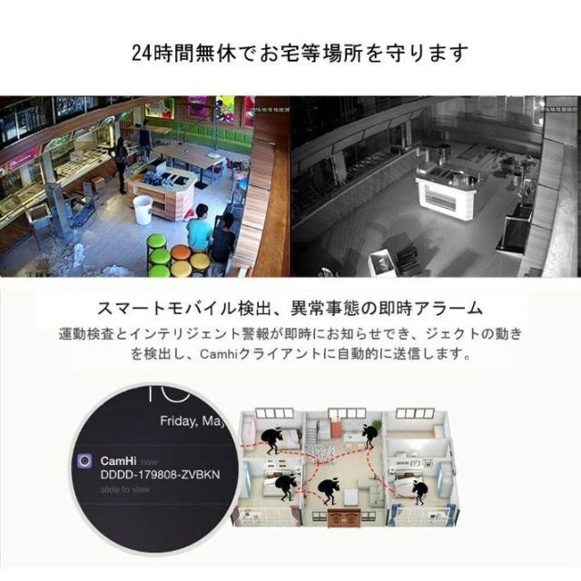防犯カメラ 屋内 ワイヤレス Sdカード 長時間録画 見守りカメラ スマホ対応 送料無料 Icami Ca 990c R Bkの通販はau Pay マーケット 防犯カメラハウス