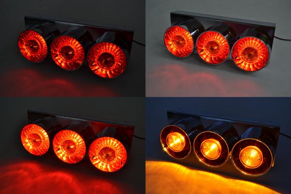 星型 3連トラックテールランプ 左右セット 小/中型車 24V 紅黄 TT-50