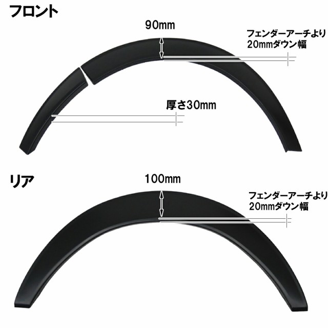 ハイエース 200系 オーバーフェンダー 20mm 未塗装ABS樹脂 6点セット 1