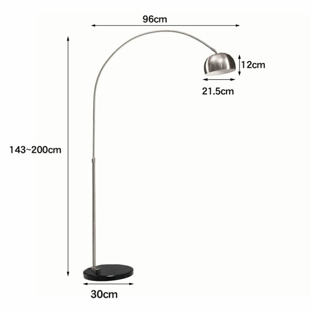 アルコランプ フロアライト おしゃれ 北欧 明るい 床置き 間接照明 LED ...
