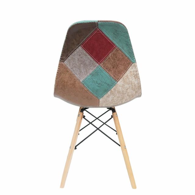 イームズ チェア パッチワーク Eames DSW ヴィンテージ レザー合皮柄 オックス生地 スクープ デザイナーズ家具 イームズチェア ダイニングチェア おしゃれ レザー 2脚セット EM-57_6