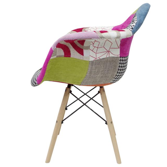 イームズ チェア パッチワーク DAW Eames アームシェルチェア 木脚 デザイナーズ 家具 イームズチェア ダイニングチェア 北欧テイスト ファブリック パターン 1脚 【EM-31】_6