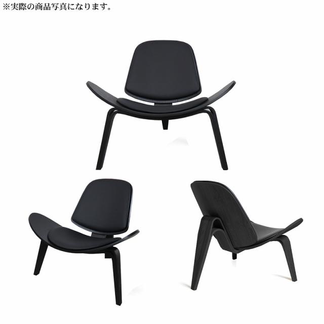 CH07 ハンスJウェグナー Shell Chair シェルチェア ラウンジチェア デザイナーズチェア ミッドセンチュリー 北欧 モダン 木製椅子 ブラック_6