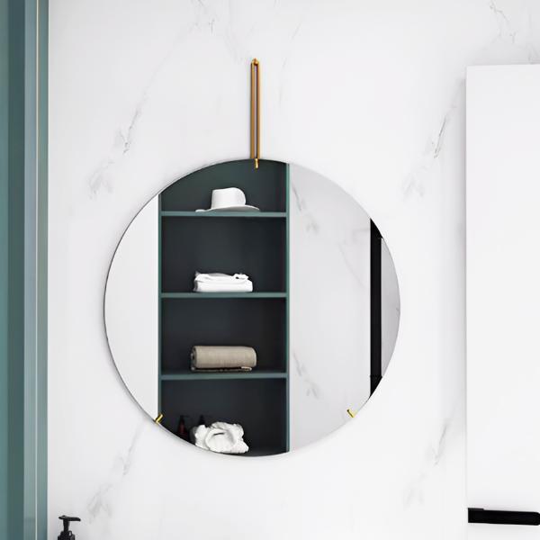 鏡 壁掛け ウォールミラー 丸 北欧 壁掛けミラー WALL MIRROR シンプル インテリア フレームレス 玄関 卓上 おしゃれ ホテルライク 直径50cm SM-21GO