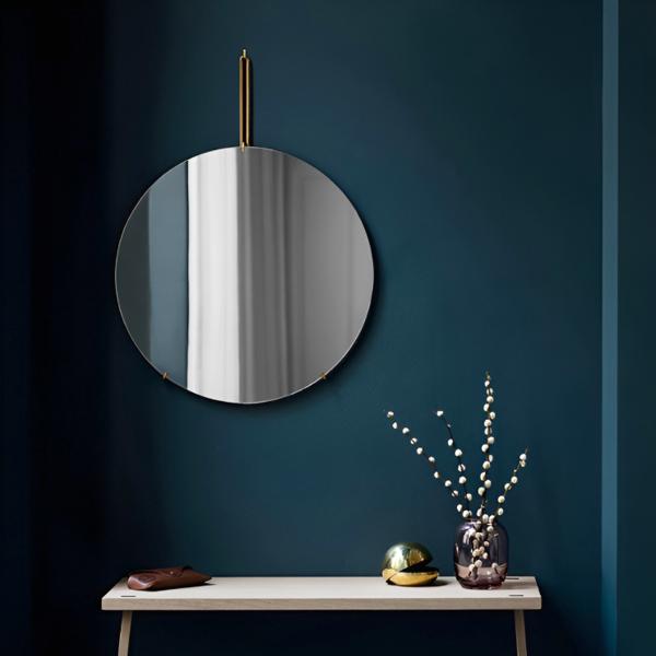 鏡 壁掛け ウォールミラー 丸 北欧 壁掛けミラー WALL MIRROR シンプル インテリア フレームレス 玄関 卓上 おしゃれ ホテルライク 直径70cm SM-22GO_7