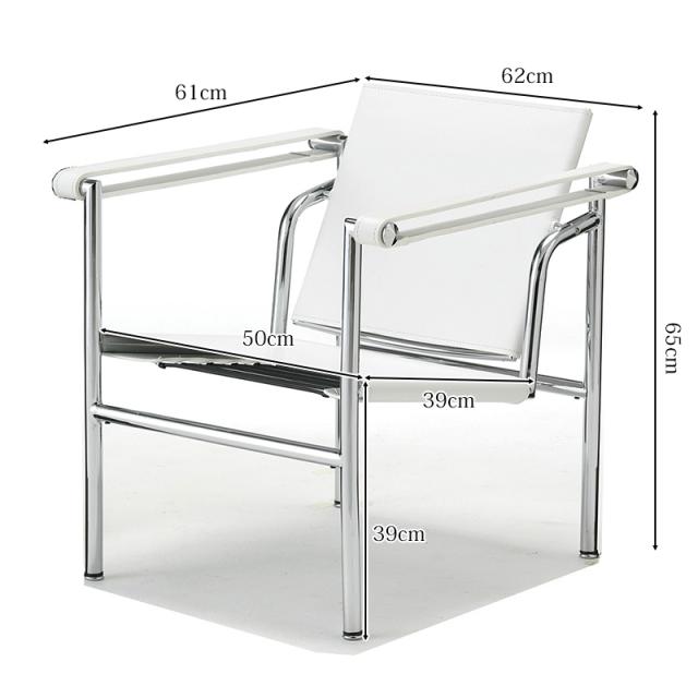 ダイニングチェア 北欧 ル・コルビジェ LC1 Sling Chair スリングチェア Le Corbusier 本革張り 牛革 チェア 一人掛け ラウンジチェア おしゃれ デザイナーズチェア 国内在庫 LC1WH_10