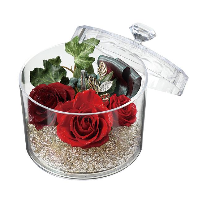 プリザーブドフラワー 花ギフト プリジュエル ケース クリア レッドの通販はau Pay マーケット ルミナ