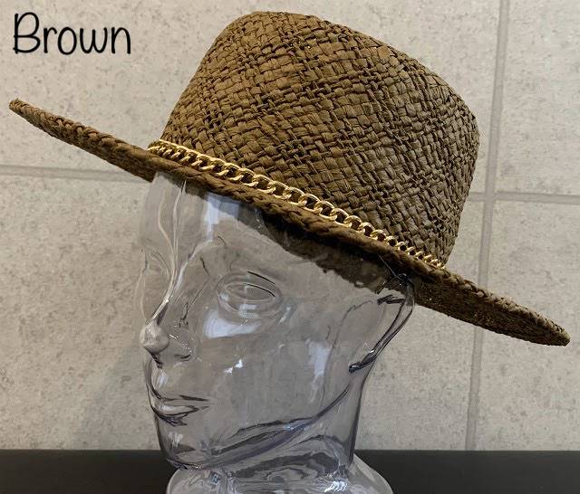 帽子 高品質 つば広 カンカン帽 ポークパイ風 チェーンベルト キャノチェ ストローハット 模様編み メンズ レディースの通販はau Pay マーケット Green Clover