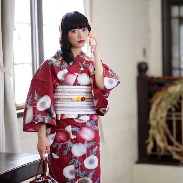 浴衣 単品 浴衣のみ Lサイズ 大きいサイズ 165cm 175cm 赤 白 グレー ストライプ ゆかた 女性 レディース トールサイズ ニの通販はau Pay マーケット Utatane