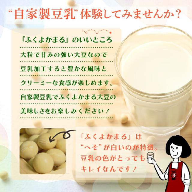福岡県産大豆《ふくよかまる･特定加工用大豆合格･中粒》30kg／送料無料 チャック付 大豆 フクヨカマル ソイリッチ 豆乳 乾燥豆 豆腐 味噌 こわけや_3