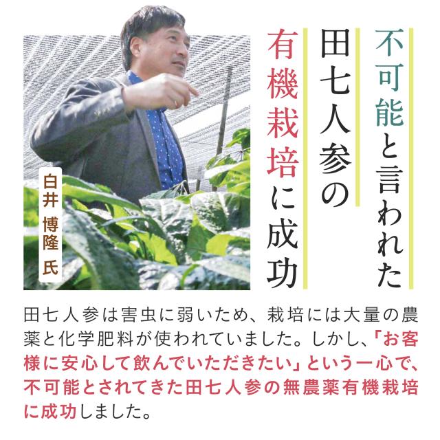 白井田七 240粒瓶タイプ 和漢の森 サプリメント 田七人参 高麗人参 サポニン 有機 汗 白井田七人参 伝七人参 サプリ_6