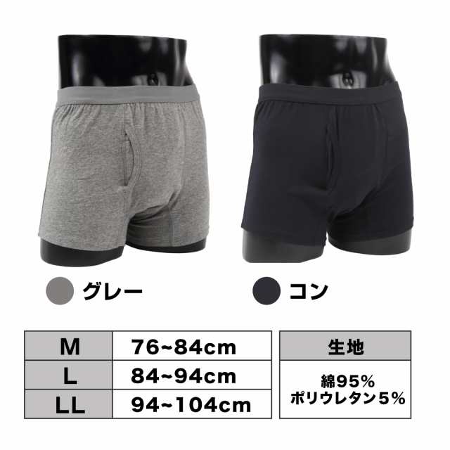 快適ボクサーパンツDX 7枚セット 軽失禁パンツ 尿漏れパンツ 男性用 グレー 紺色(黒に近い) M L LL 失禁パンツ 紳士用 介護 トランクス  介護パンツ 尿漏れ 男性 メンズパンツ 尿漏れ にょう漏れ 男性用 パンツ ンズ 紳士 介護 消臭 尿失禁 下着 吸水 洗濯可能の通販はau ...