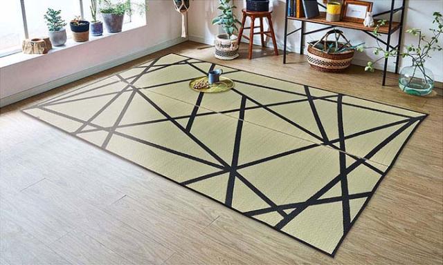 Fレヴィン NA ラグ い草 モダン ナチュラル 約191×250cm いぐさ イ草 カーペット 敷物 夏 茣蓙 快適