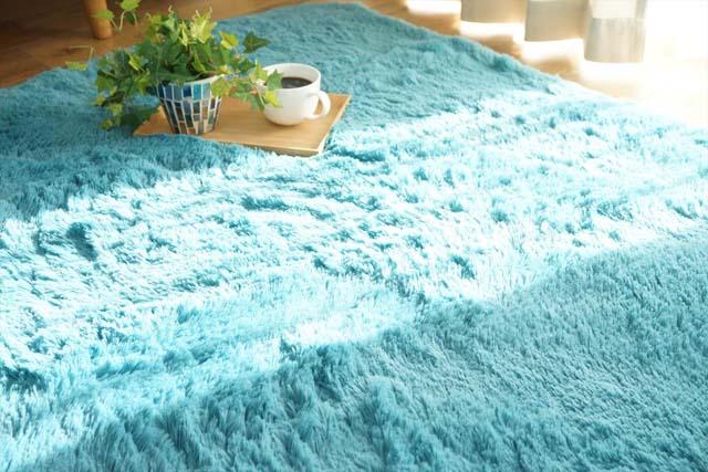 大人気！洗えるスベリ止め付きマイクロファイバーロングシャギーラグ 約190×240cm 【送料無料】 ※北海道は1点ごとに送料がかかります