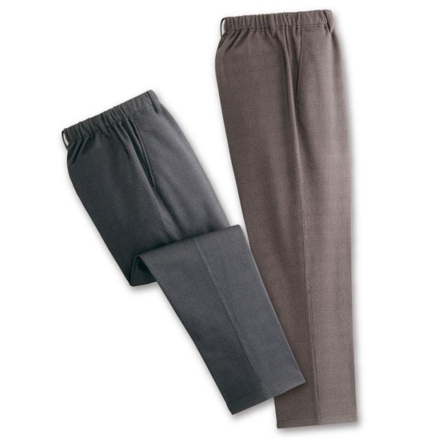 メンズ 紳士 mij/エムアイジェイ 日本製あったかチェック柄パンツ2色組（NT-0001） M/L/LL/3L 股下65cm 股下70cm 【送料無料】