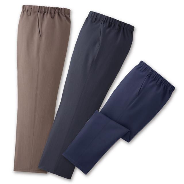 メンズ 紳士 ロングパンツ センタープレス 吸湿素材 mij/エムアイジェイ 日本製お手入れ簡単楽々パンツ３色組（WA-1017） M/L/LL/3L 股下60cm 股下65cm 股下70cm 【送料無料】