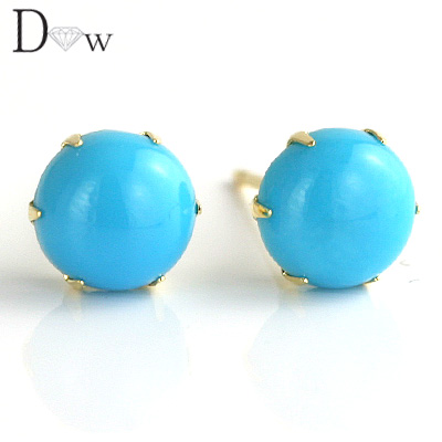 K18 天然ターコイズ（トルコ石）ピアス 【品質保証書付】の通販は 12,045円