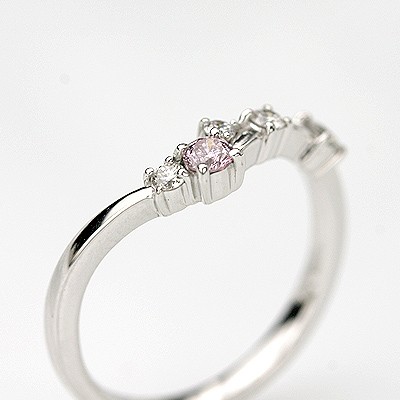 Ｋ１８ＷＧピンクダイヤリング 0.09ｃｔ　0.16ｃｔ