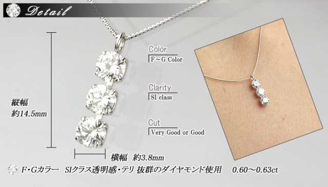 【リメイク】PT ダイヤモンド ネックレス 0.419CT F SI2 VG