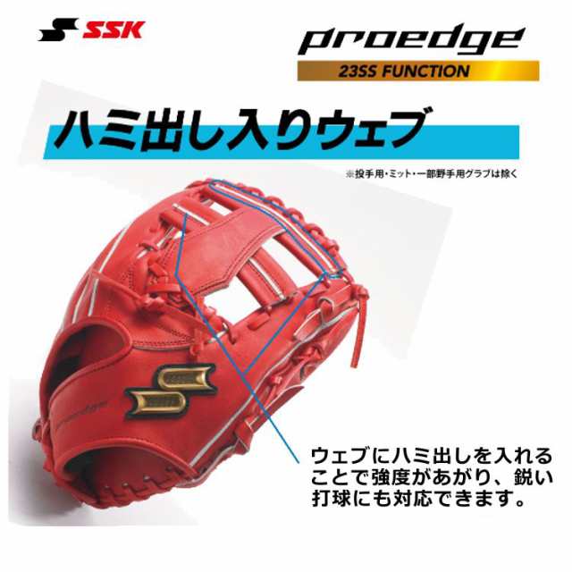 SSK 内野手用 硬式用グローブ プロエッジ 硬式グラブ 野球 サイズ6S 刺繍サービス PEK75523F ybcの通販は