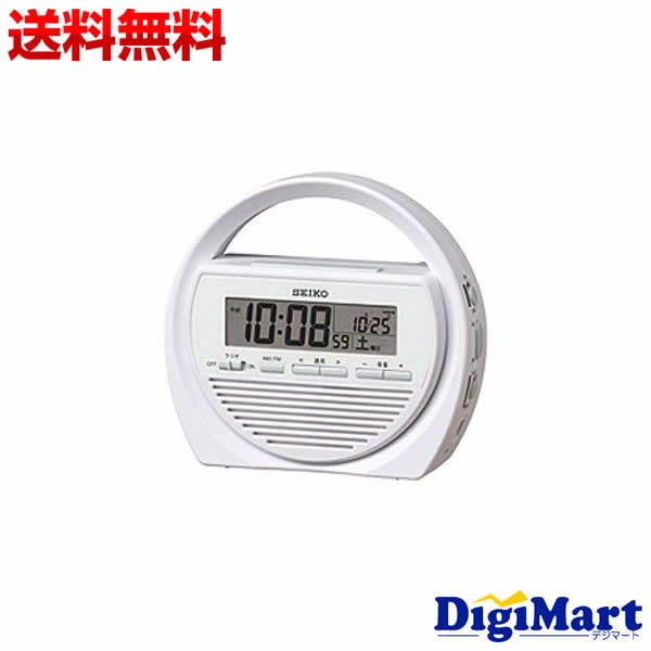 セイコー クロック 目覚まし時計 防災クロック 電波 デジタル 手回し充電 ラジオ LED懐中電灯  白 SQ764W SEIKOの通販は 7,693円